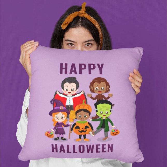 Halloween Kids’ Cute Costume Party Throw Pillow (Creator Uploaded)