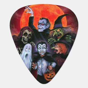 Halloween Kids Meet Monsters Guitar Pick by themonsterstore at Zazzle