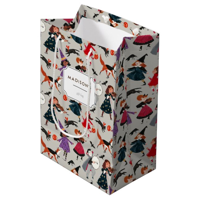 Halloween kids party medium gift bag (Front Angled)