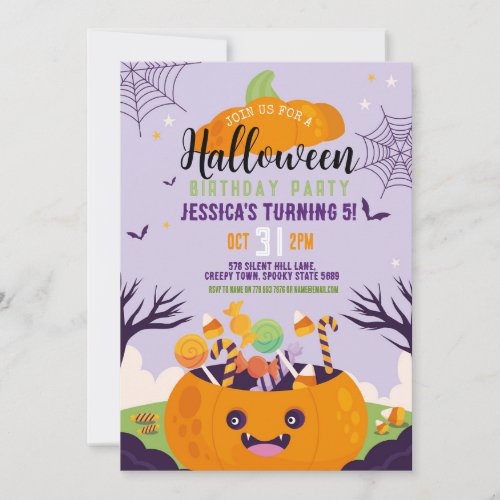 Halloween Kids Party Pumpkin Sweetie Party Invitation