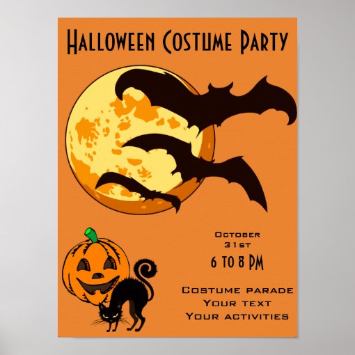 Halloween Kids Party Sign Template Customize | Zazzle