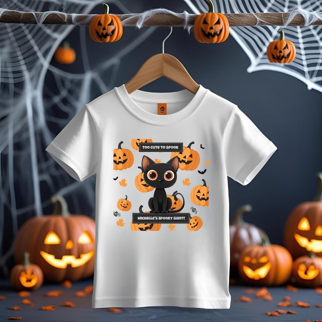 Halloween Kids Tee – Personalized Cute Cat Design (Creator Uploaded)