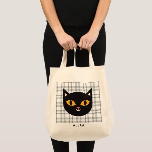 Halloween Kids Trick or Treat Black Cat  Tote Bag