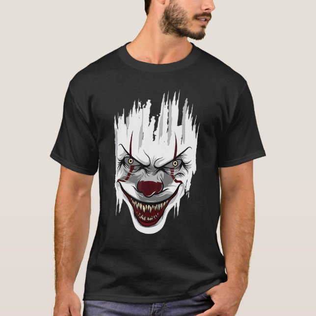 Halloween Killer Clown Mime Harlequin Scary Clowns T-Shirt (Front)