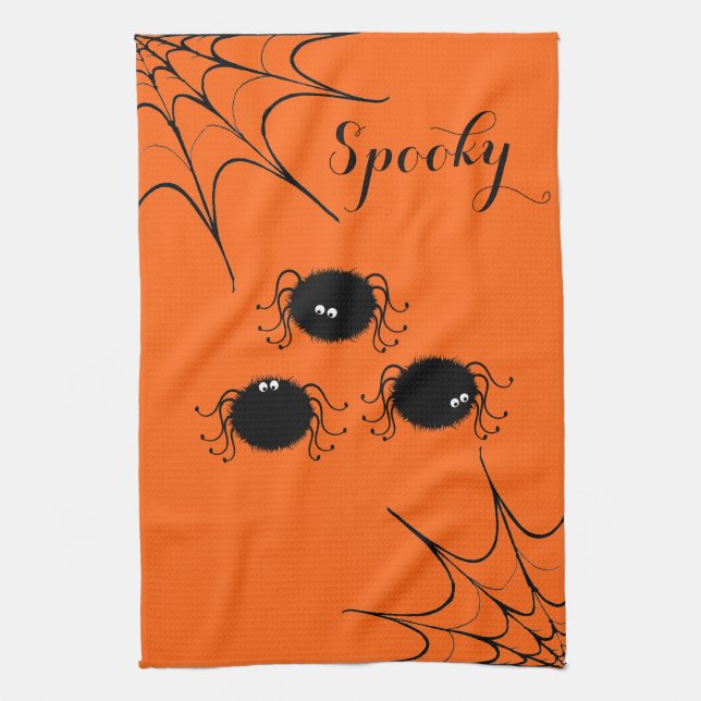 Halloween Kitchen Towel-Dancing Spiders Kitchen Towel (Vertical)