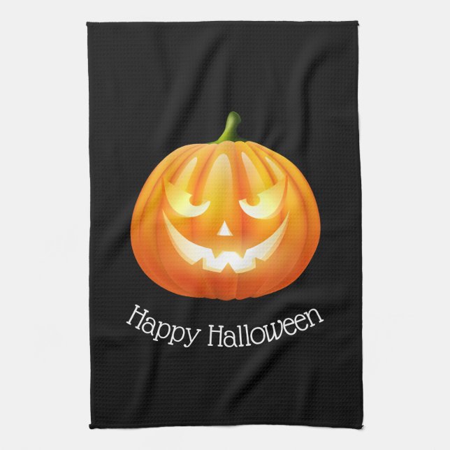 Halloween Kitchen Towel-Pumpkin Kitchen Towel (Vertical)