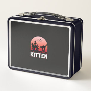 Halloween Kitten Haunted House Cat Design_1 Metal Lunch Box