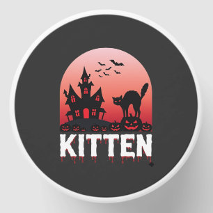 Halloween Kitten Haunted House Cat Design_1 Mini Candle Favors