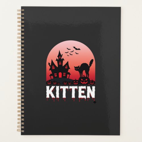 Halloween Kitten Haunted House Cat Design_1 Planner