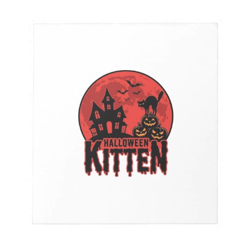 Halloween Kitten Haunted House Cat Graphic_1 Notepad