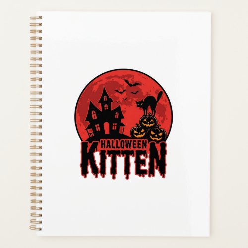 Halloween Kitten Haunted House Cat Graphic_1 Planner