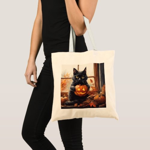 Halloween Kitten Tote Bag
