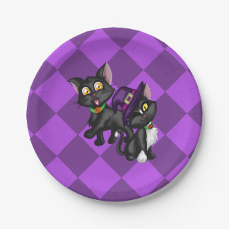 Halloween Kittens Paper Plates
