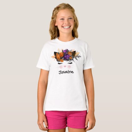 Halloween Kitty Cat Face Personalized T-Shirt