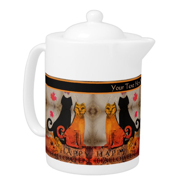 Halloween Kitty Cat Teapot (Left)