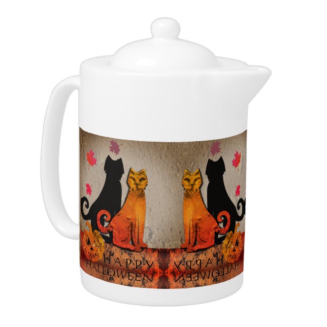 Halloween Kitty Cat Teapot (Left)