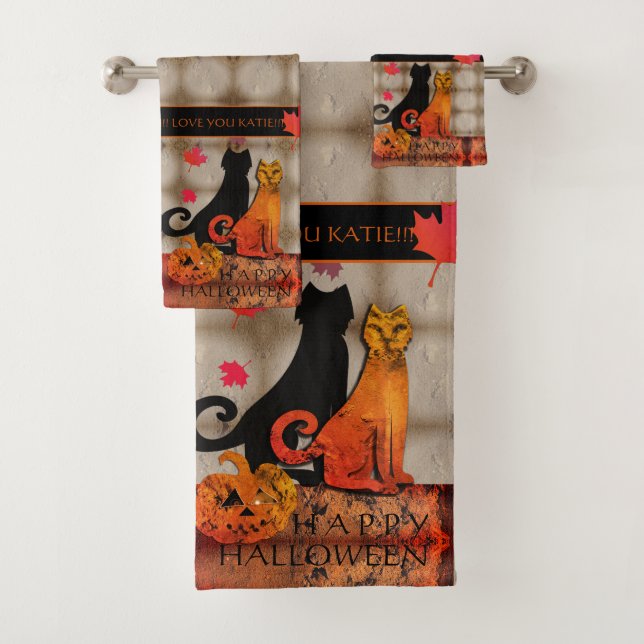 Halloween Kitty Cat Towel (Insitu)