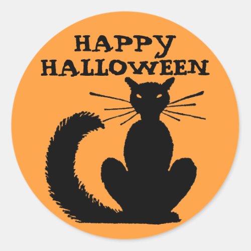 Halloween Kitty Classic Round Sticker