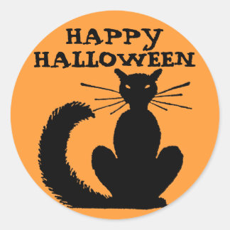 Halloween Kitty Classic Round Sticker