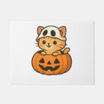 Halloween Kitty inside a pumpkin Classic T-Shirt Doormat