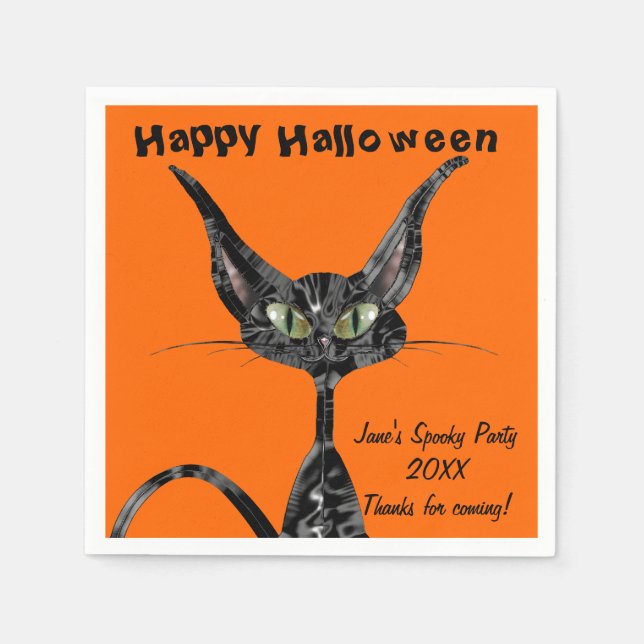 Halloween Kitty Paper Napkins (Front)