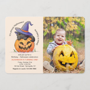 Halloween Kitty Photo Invitation