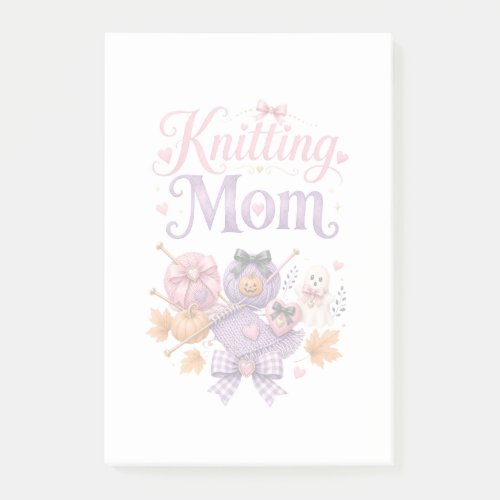 Halloween Knitting Mom - (4" x 6") - Post-It Notes