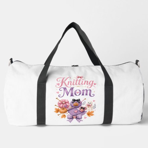 Halloween Knitting Mom - Duffel Bags