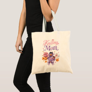 Halloween Knitting Mom Tote Bag