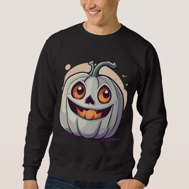 Halloween Kürbis Geist Sweatshirt (Front)