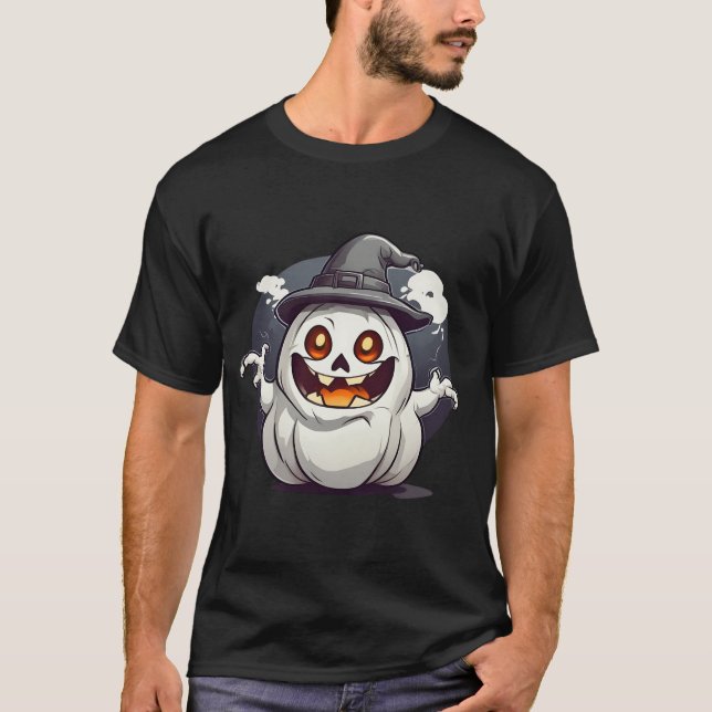 Halloween Kürbis Geist T-Shirt (Front)