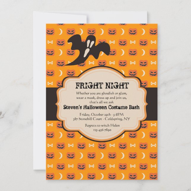Halloween Label Invitation (Front)