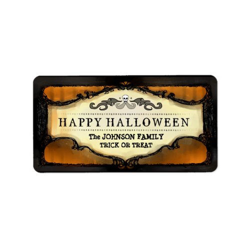 Halloween Labels _ Orange  Black Custom Halloween
