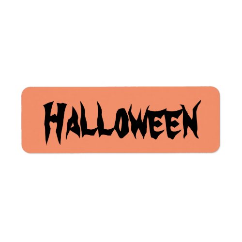 Halloween Labels with Black Text on Orange