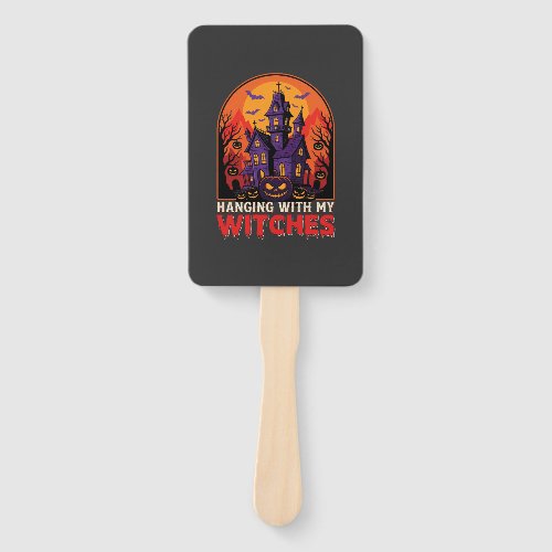 Halloween Laboratory Monster Pumpkin Moon Vector Hand Fan