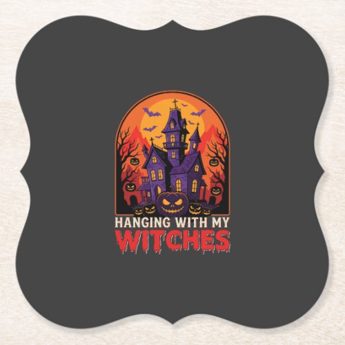 Halloween Laboratory Monster Pumpkin Moon Vector Paper Coaster