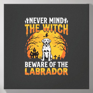 Halloween Labrador Beware of the Dog Canvas Photo Tile