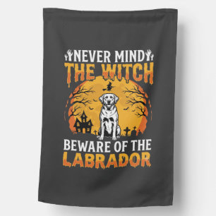 Halloween Labrador Beware of the Dog House Flag