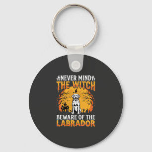 Halloween Labrador Beware of the Dog Keychain
