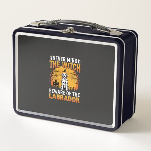 Halloween Labrador Beware of the Dog Metal Lunch Box