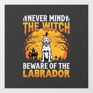 Halloween Labrador Beware of the Dog Window Cling