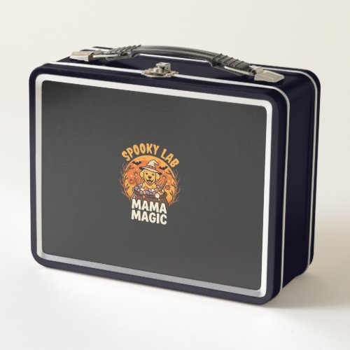 Halloween Labrador Mom Magic Metal Lunch Box