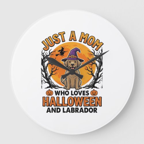 Halloween Labrador Mom Vintage Dog Design_1 Large Clock
