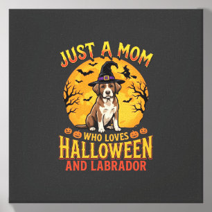 Halloween Labrador Mom Witch Dog Design_1 Canvas Photo Tile