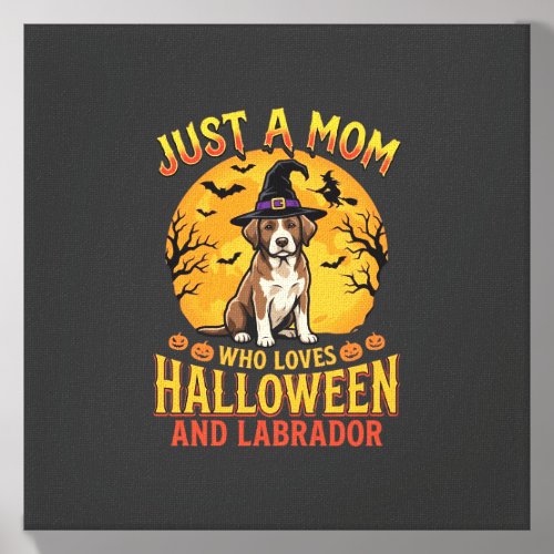 Halloween Labrador Mom Witch Dog Design_1 Canvas Photo Tile