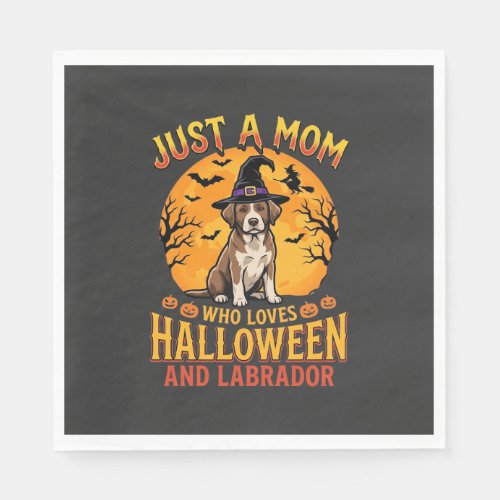 Halloween Labrador Mom Witch Dog Design_1 Napkins