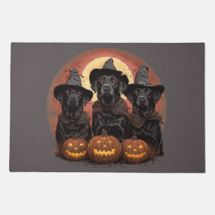 Halloween Labrador Retriever Dogs Witch Hats Doormat