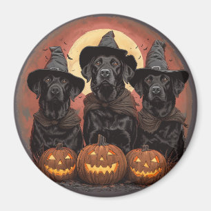 Halloween Labrador Retriever Dogs Witch Hats Magnet