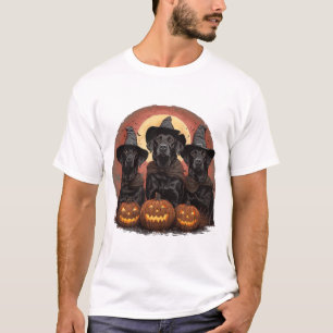 Halloween Labrador Retriever Dogs Witch Hats T-Shirt