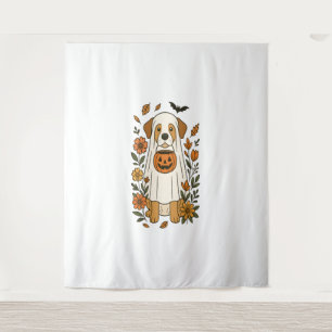 Halloween Labrador Retriever Flowers Tapestry